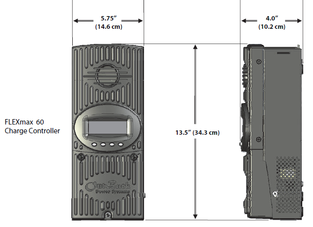 RÉGULATEUR SOLAIRE MPPT OUTBACK FM60 : RÉGULATEUR FLEXMAX FM60 60AH 12V À  60V POUR RECEVOIR JUSQU'À 3000W DE PANNEAUX SOLAIRES MODULÉS EN 48V